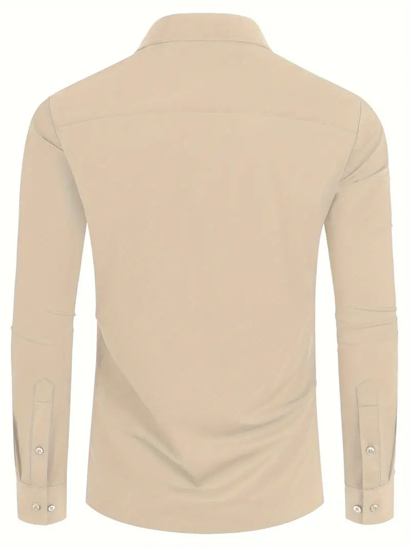Schwarzes Herrenhemd Elegant Slim Langarm – Alviro