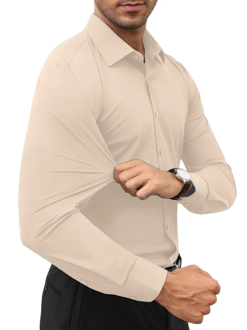 Schwarzes Herrenhemd Elegant Slim Langarm – Alviro