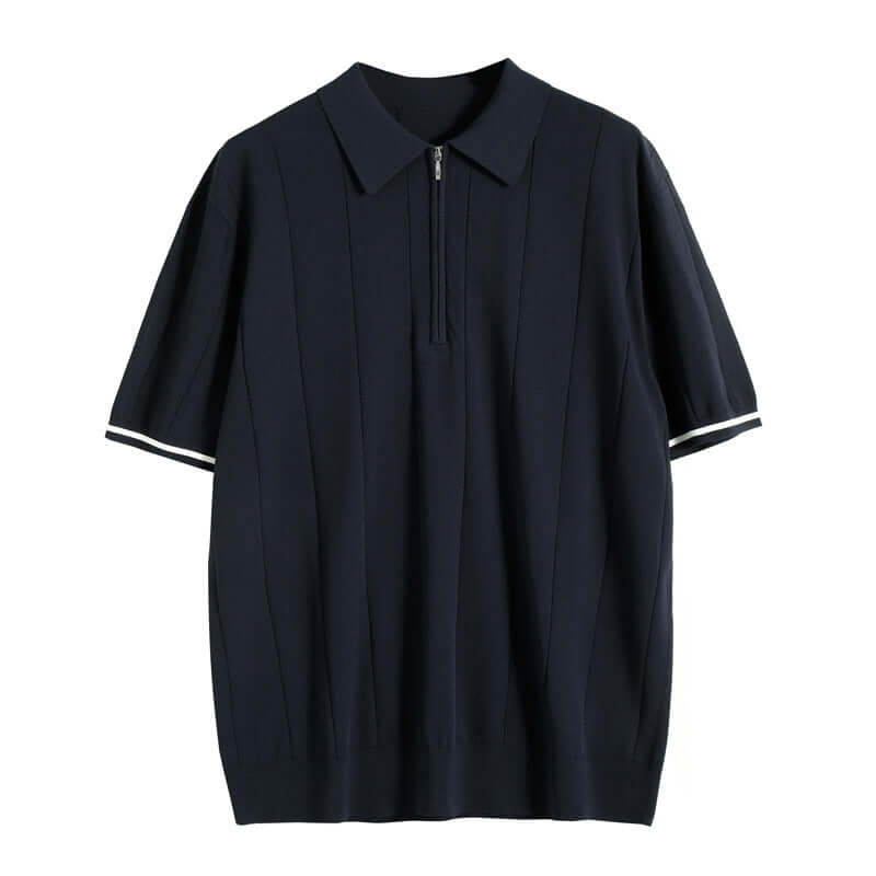 Klassisches Herren Polo mit Reißverschluss