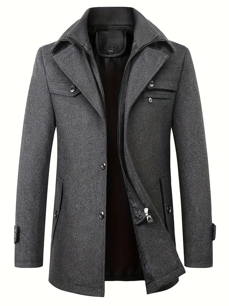 Casual Schurwollmantel für Herren – warme Jacke für den Alltag