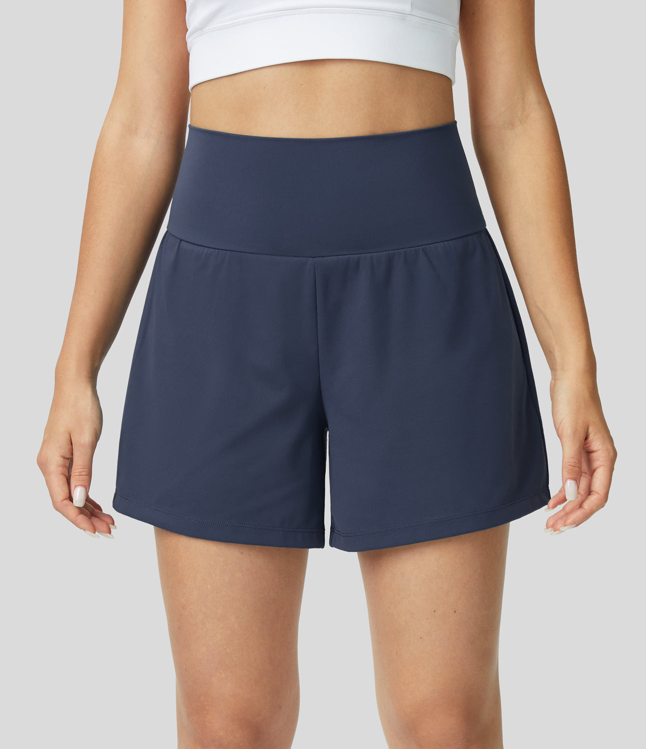 Ansley™ | 2-in-1-Yoga-Shorts mit hohem Bund, Gesäßtasche und Seitentasche