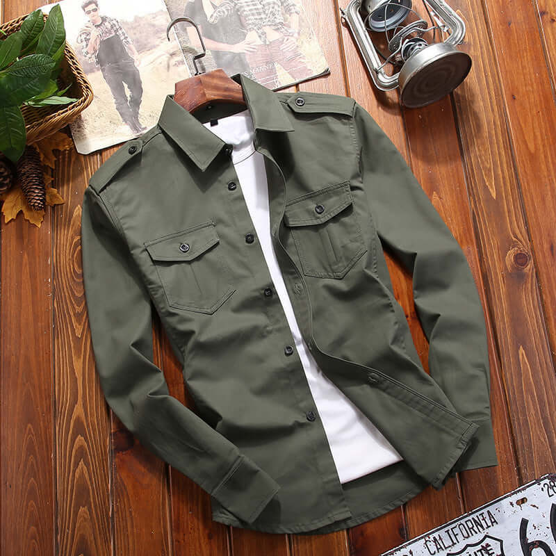 Herrenhemd Vintage Cargo-Stil