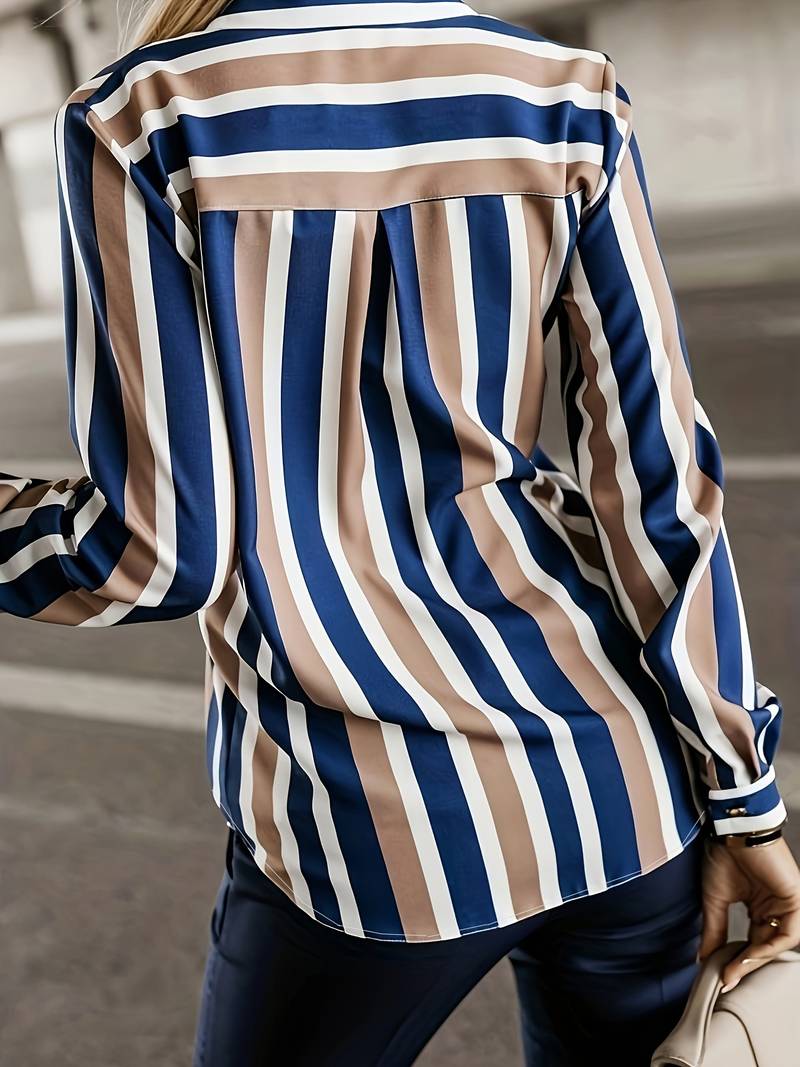 Gestreifte Bluse Damen Elegant Zeitlos – Emilia