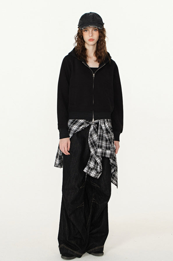 Lässiger Kapuzenpullover mit Reißverschluss für Damen
