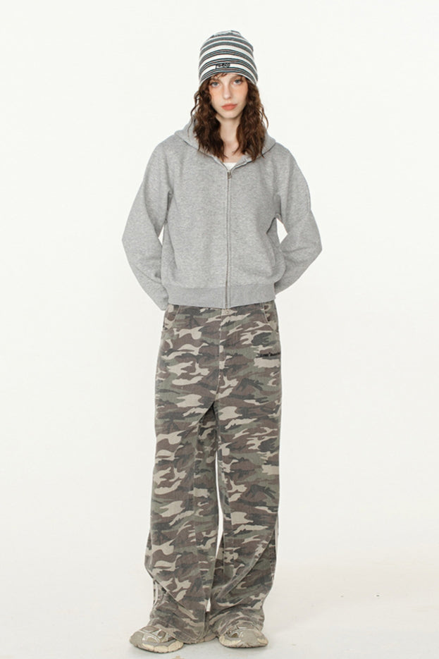 Lässiger Kapuzenpullover mit Reißverschluss für Damen