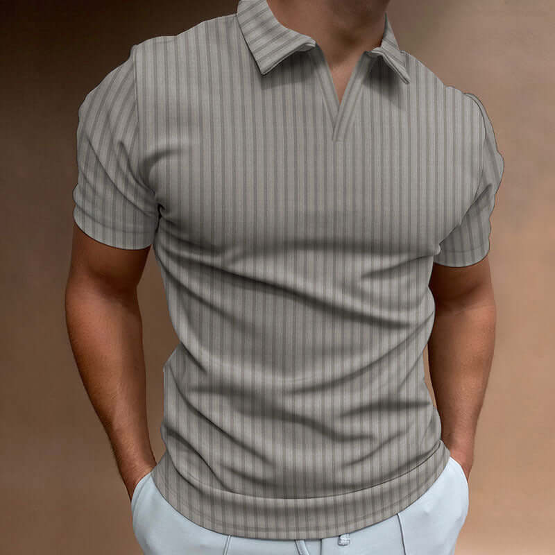 Gestreiftes Herren-Poloshirt Kurzarm Baumwolle