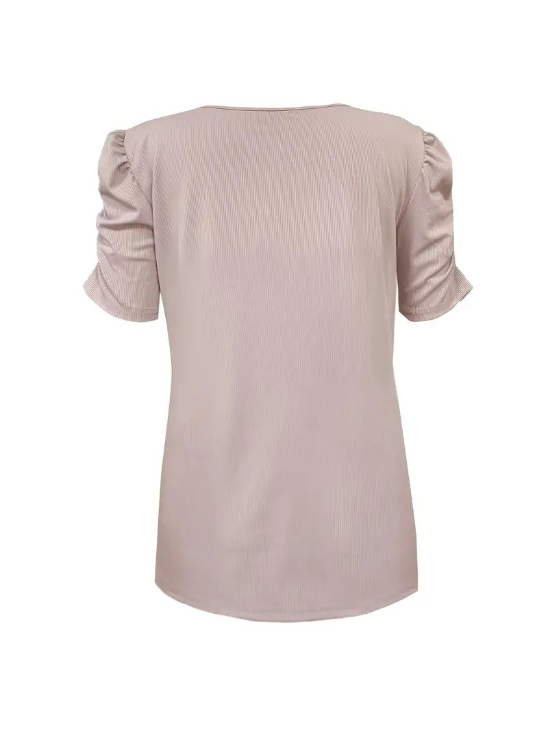 Einfarbiges,T-shirt mit V-Ausschnitt