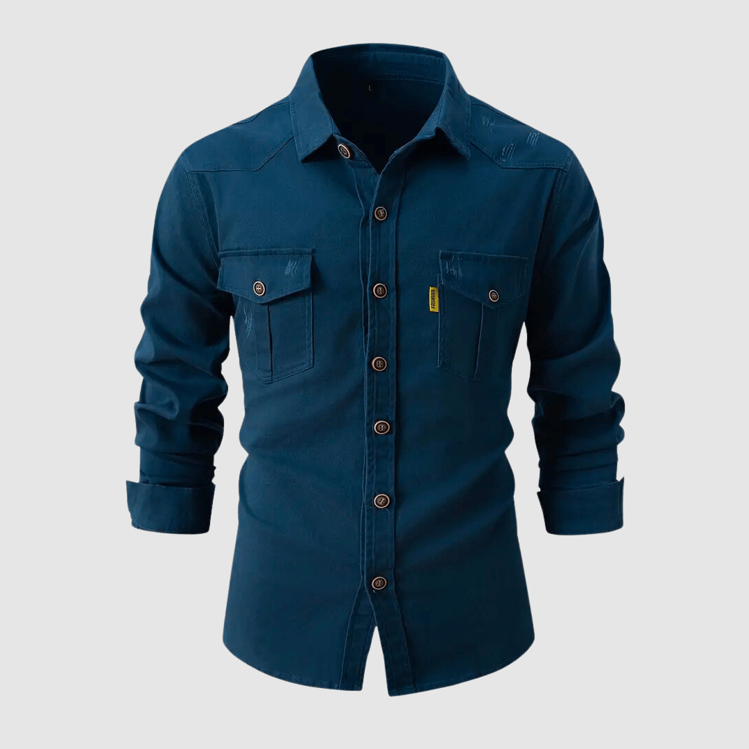 Klassische Herrenbluse mit Umschlagkragen