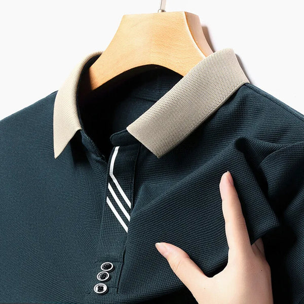 Herren Poloshirt aus Waffelstrick für Freizeit und Büro – Marco