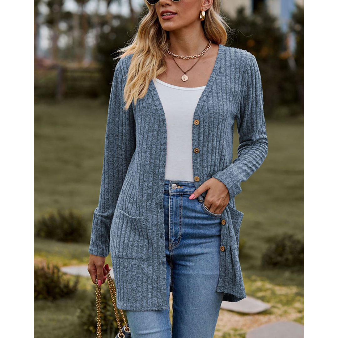 Birgita | Damen Zerrissene Strickjacke | Langarm
