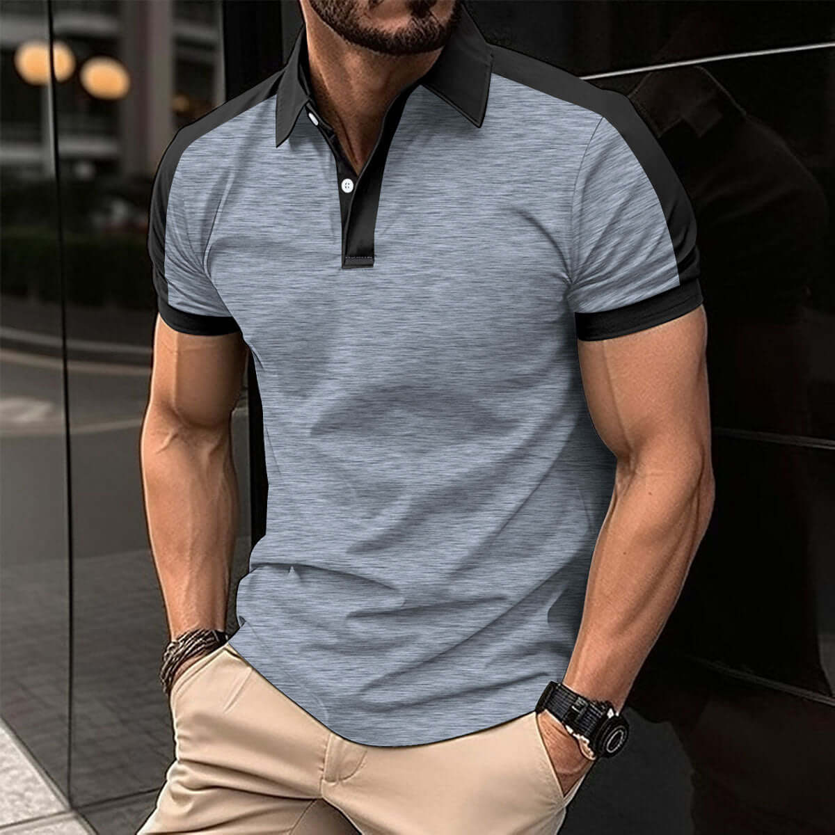 Herren Kurzarm Poloshirt - Sommerliches Casual Businesshemd