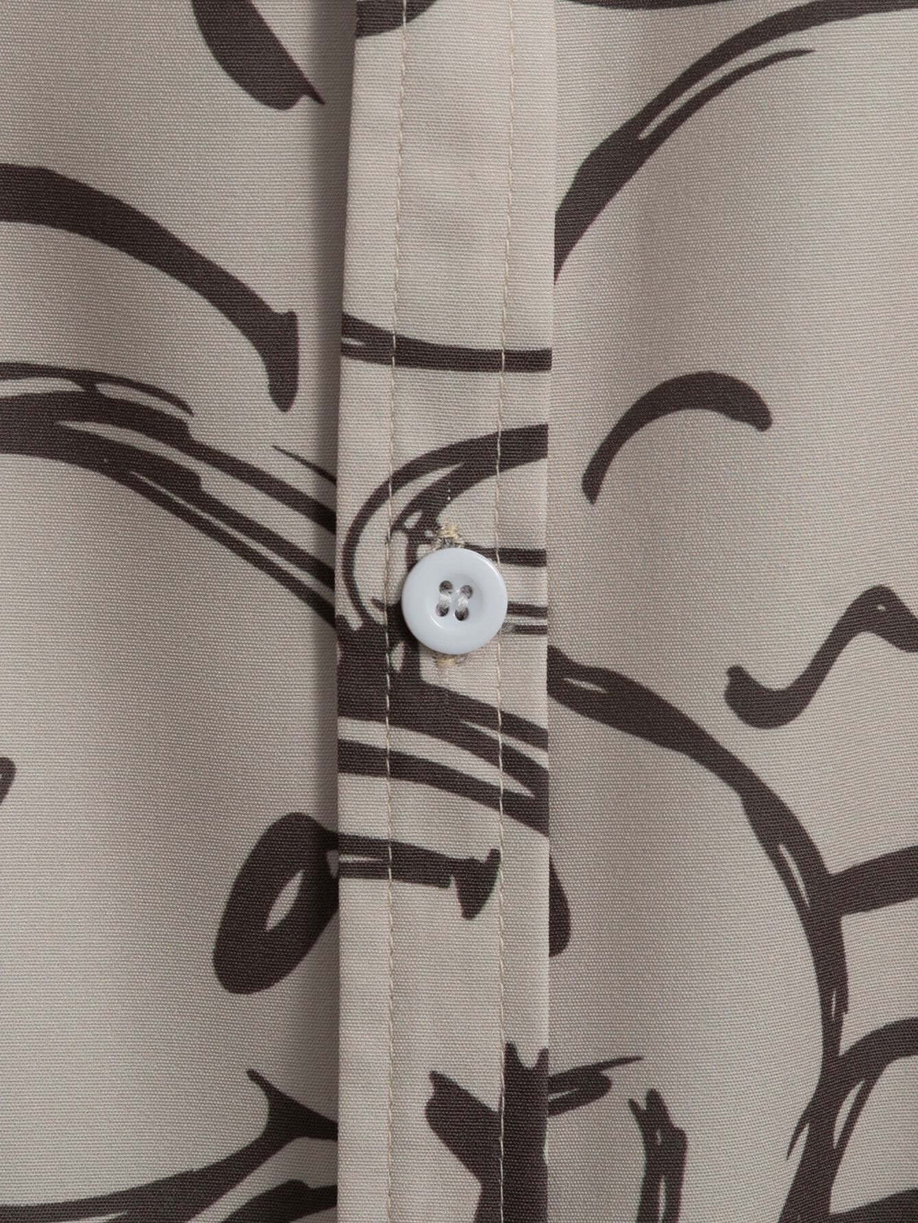 Beiges Hemd mit Print