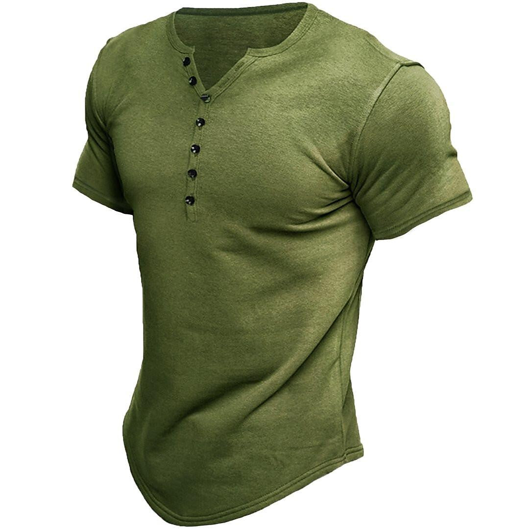 Henley Shirt Herren Kurzarm Bequem Freizeit – Marino