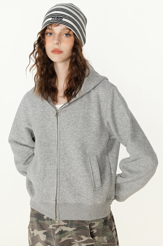 Lässiger Kapuzenpullover mit Reißverschluss für Damen