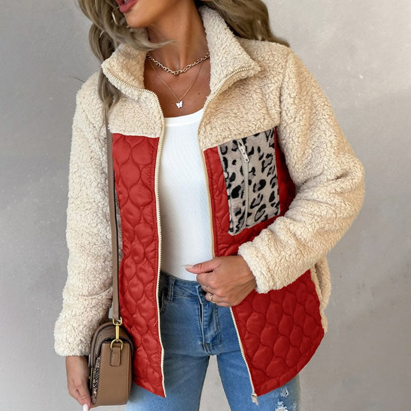 Warmer Patchwork-Plüschmantel