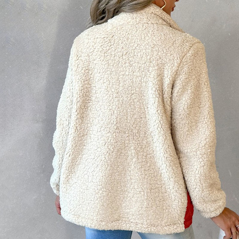 Warmer Patchwork-Plüschmantel
