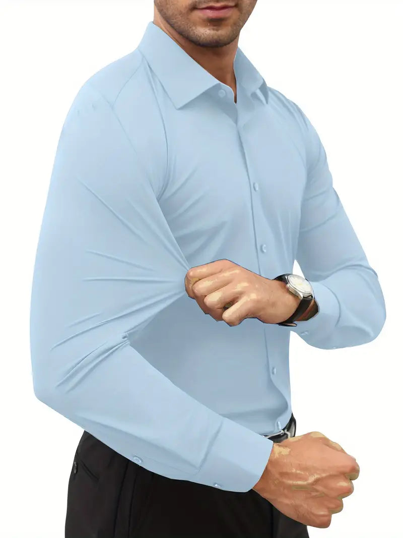 Schwarzes Herrenhemd Elegant Slim Langarm – Alviro