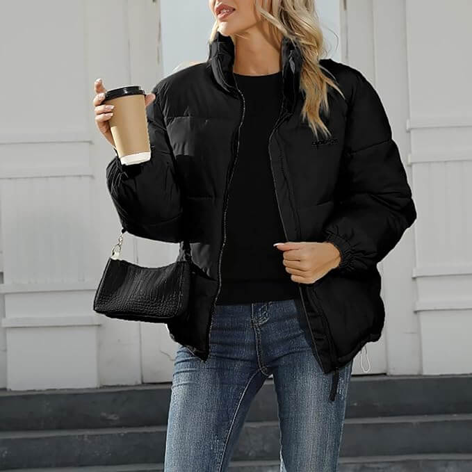 Gefütterte Damen Winterjacke mit Kapuze