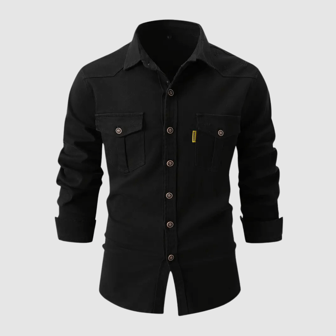 Klassische Herrenbluse mit Umschlagkragen