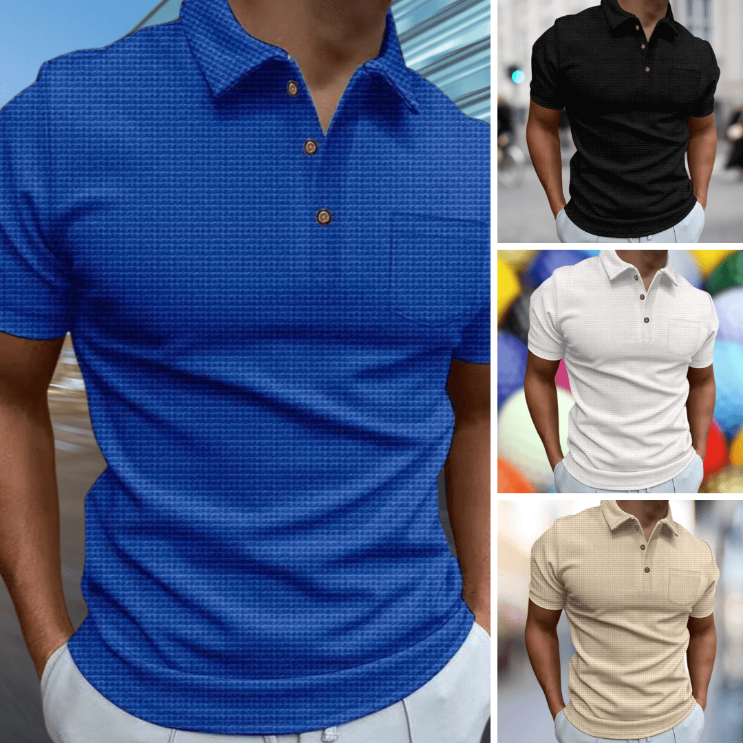 Strukturiertes Sommer-Poloshirt für Herren