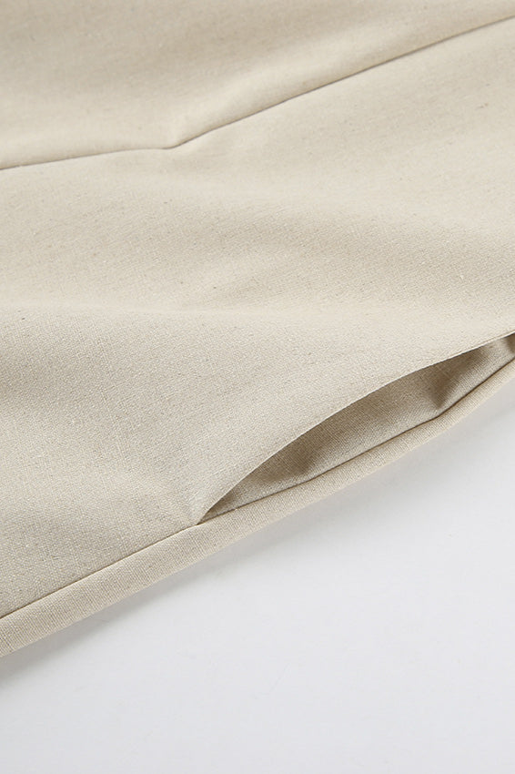 Beiges, einfarbiges, gerade geschnittenes Schlauchkleid