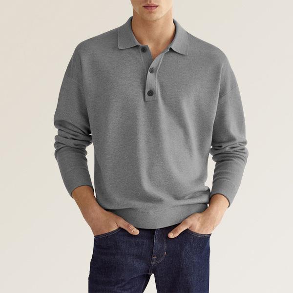 Langarm-Poloshirt für Herren mit weichem Stoff – Kai