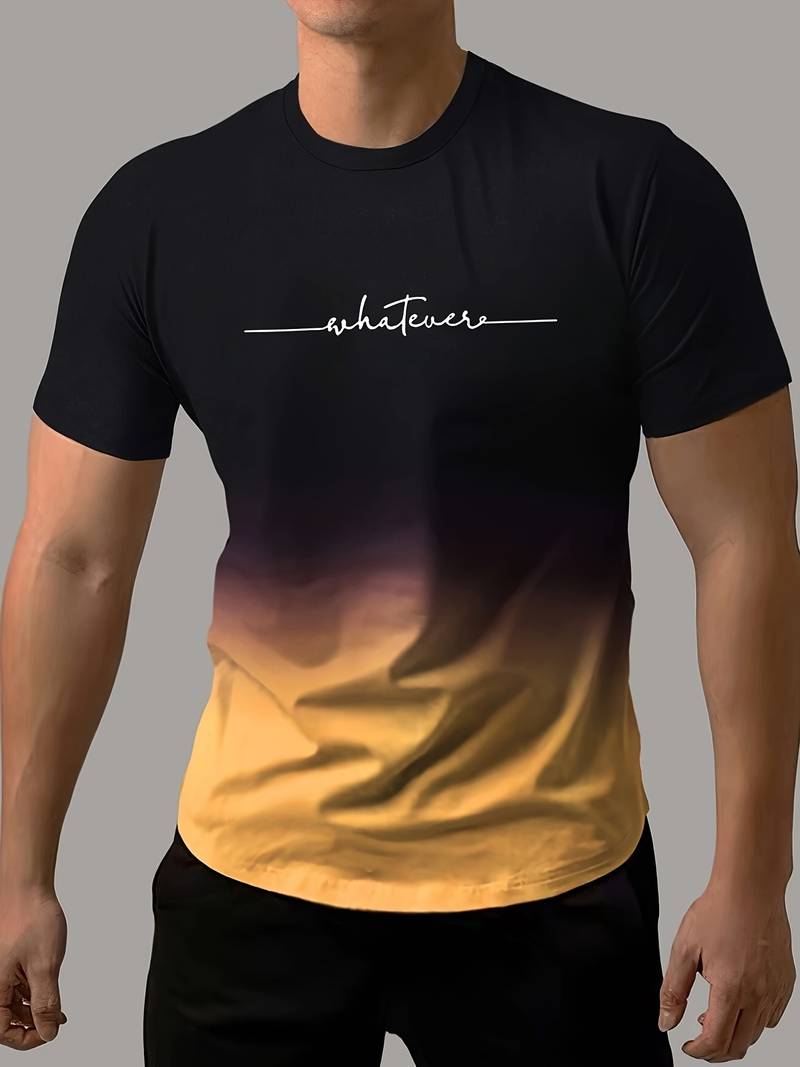 Lässiges Rundhals-T-Shirt mit Schriftzug für Herren
