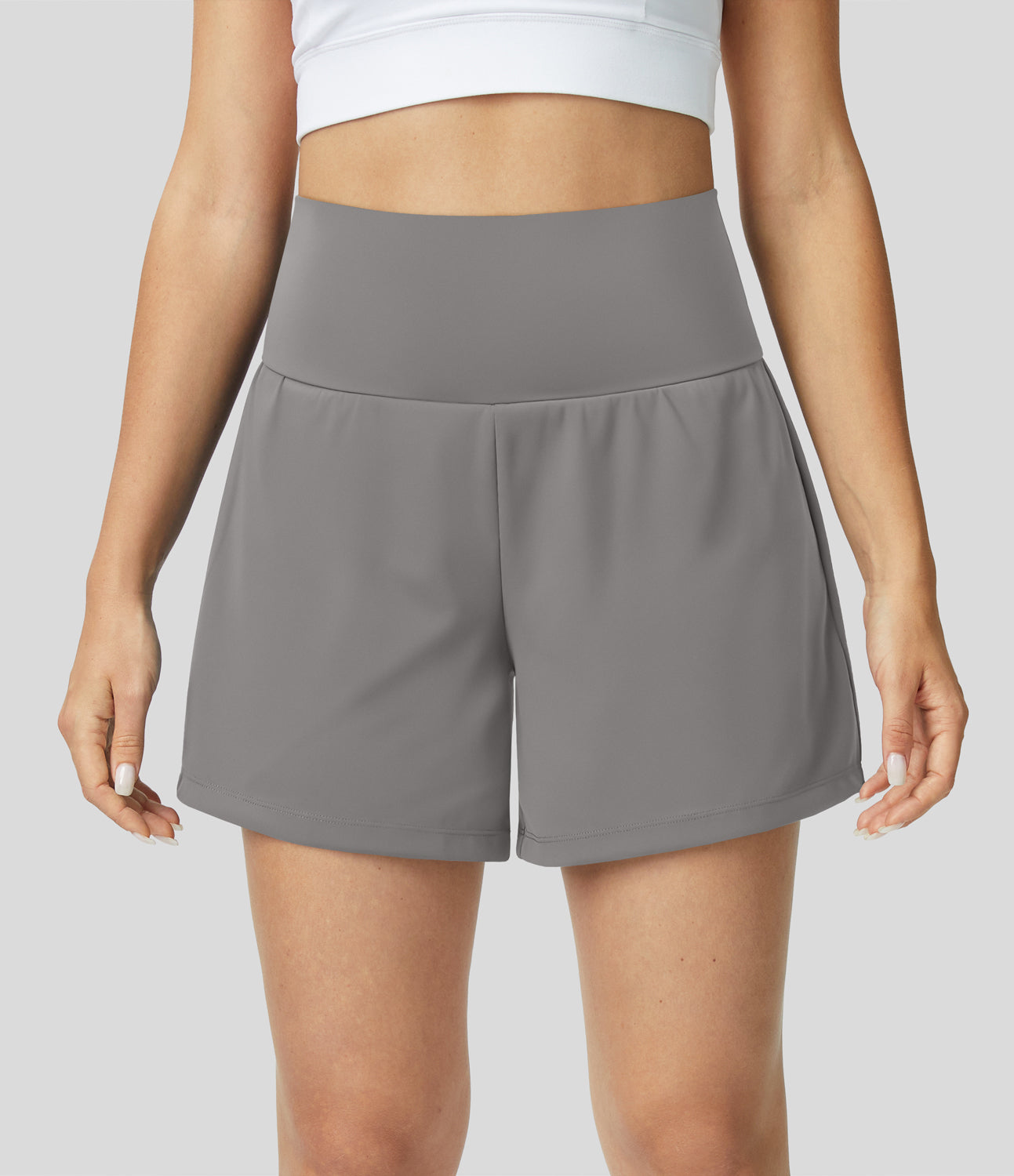 Ansley™ | 2-in-1-Yoga-Shorts mit hohem Bund, Gesäßtasche und Seitentasche