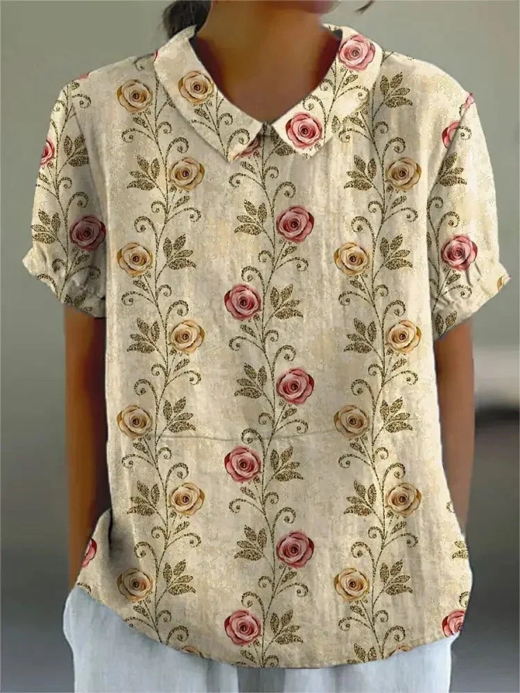 Elegante Bluse mit Blumenmuster für Damen – Tanja