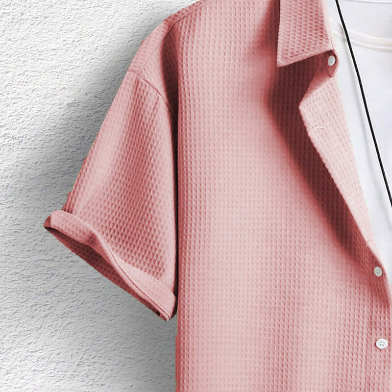 Herren Waffelstrick Hemd - Elegant & Komfortabel