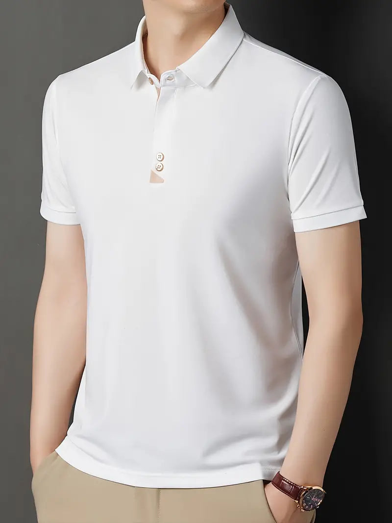 Herren Polohemd mit Farbblockmuster – Bequeme Passform – Elias