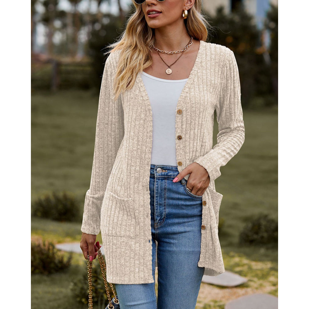 Birgita | Damen Zerrissene Strickjacke | Langarm