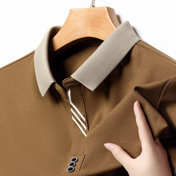 Herren Poloshirt aus Waffelstrick für Freizeit und Büro – Marco