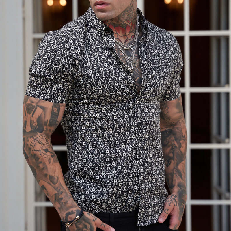 Slim-Fit Herrenhemd mit Print