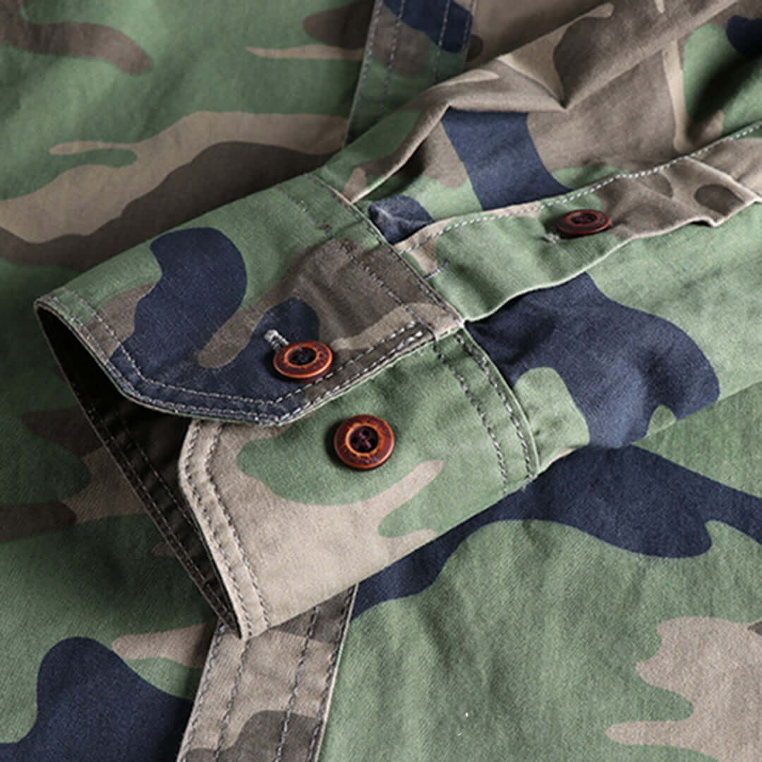 Robustes Herren Langarmhemd Camouflage