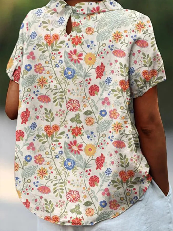 Elegante Bluse mit Blumenmuster für Damen – Tanja