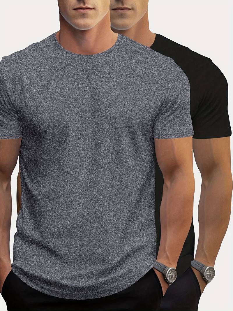 2-Teiliges, klassisches Kurzarm-T-Shirt für Herren