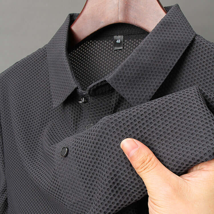 Herren Poloshirt, Eisseide, Modern Fit