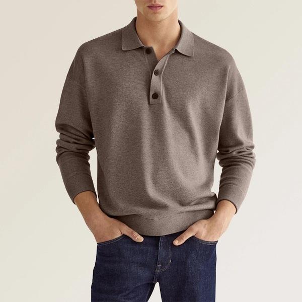 Langarm-Poloshirt für Herren mit weichem Stoff – Kai