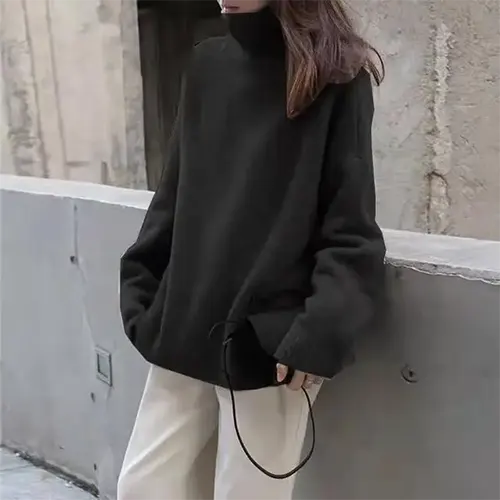 Maelina | Damen Lange Rollkragen Pullover | Überdimensionale