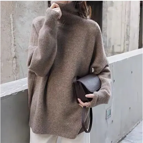 Maelina | Damen Lange Rollkragen Pullover | Überdimensionale