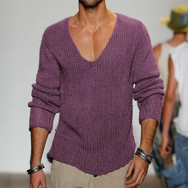 Herren Strickpullover V-Ausschnitt Klassisch Weich – Tobias