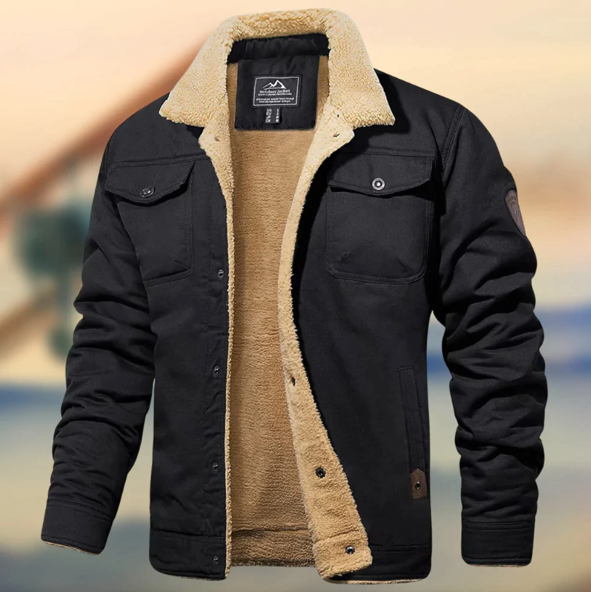 Gefütterte Jacke mit Kragen