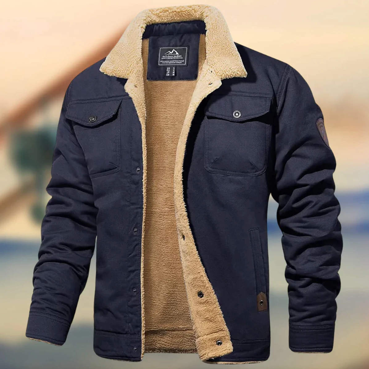 Gefütterte Jacke mit Kragen