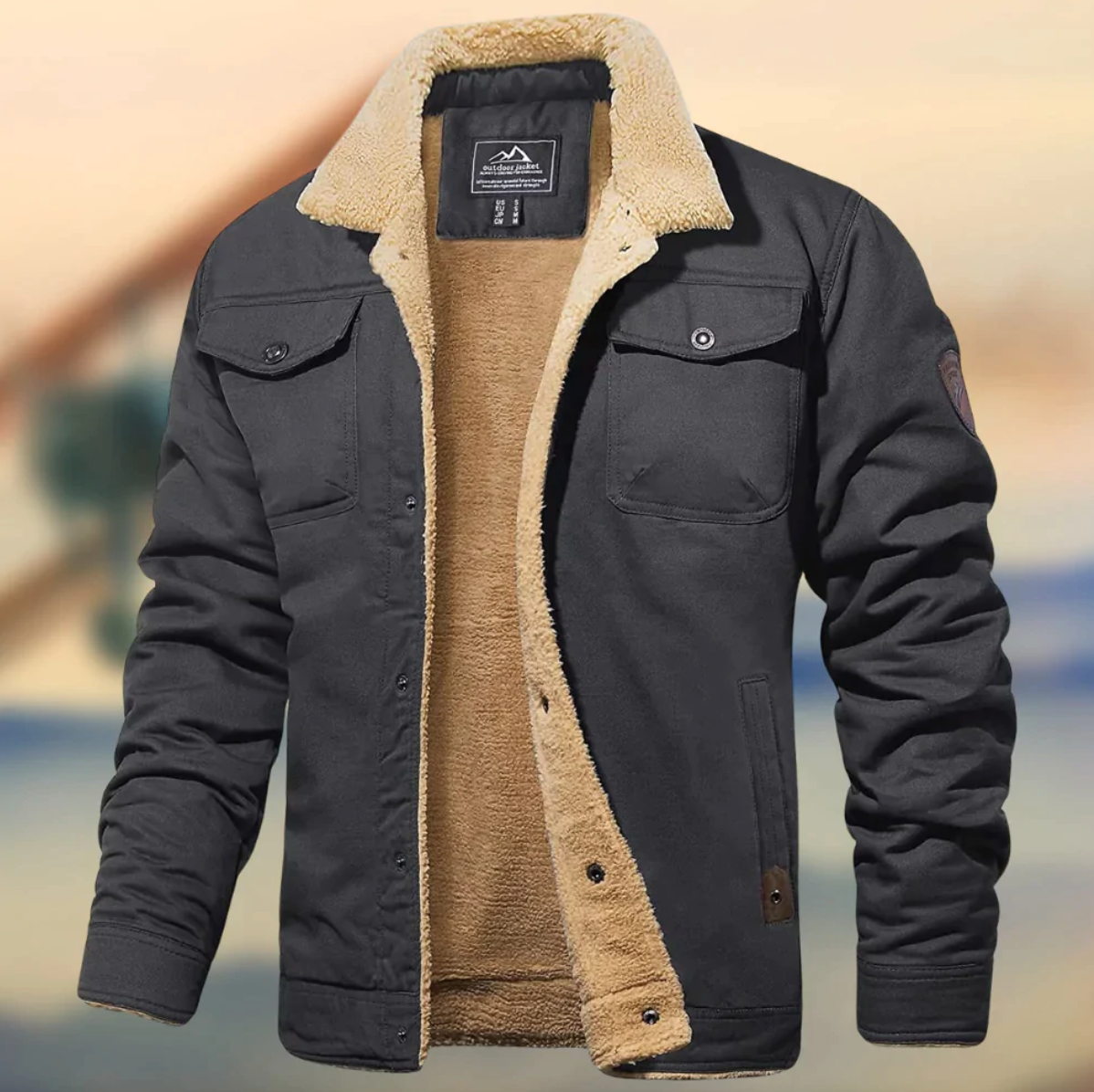 Gefütterte Jacke mit Kragen