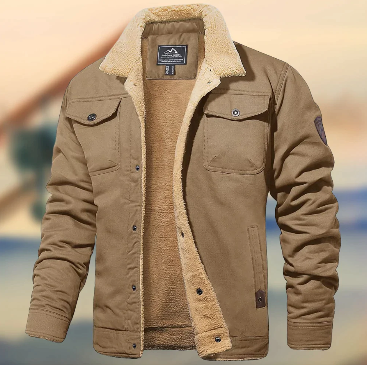 Gefütterte Jacke mit Kragen