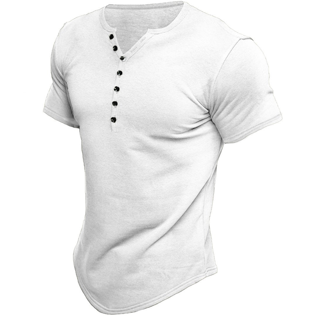Henley Shirt Herren Kurzarm Bequem Freizeit – Marino