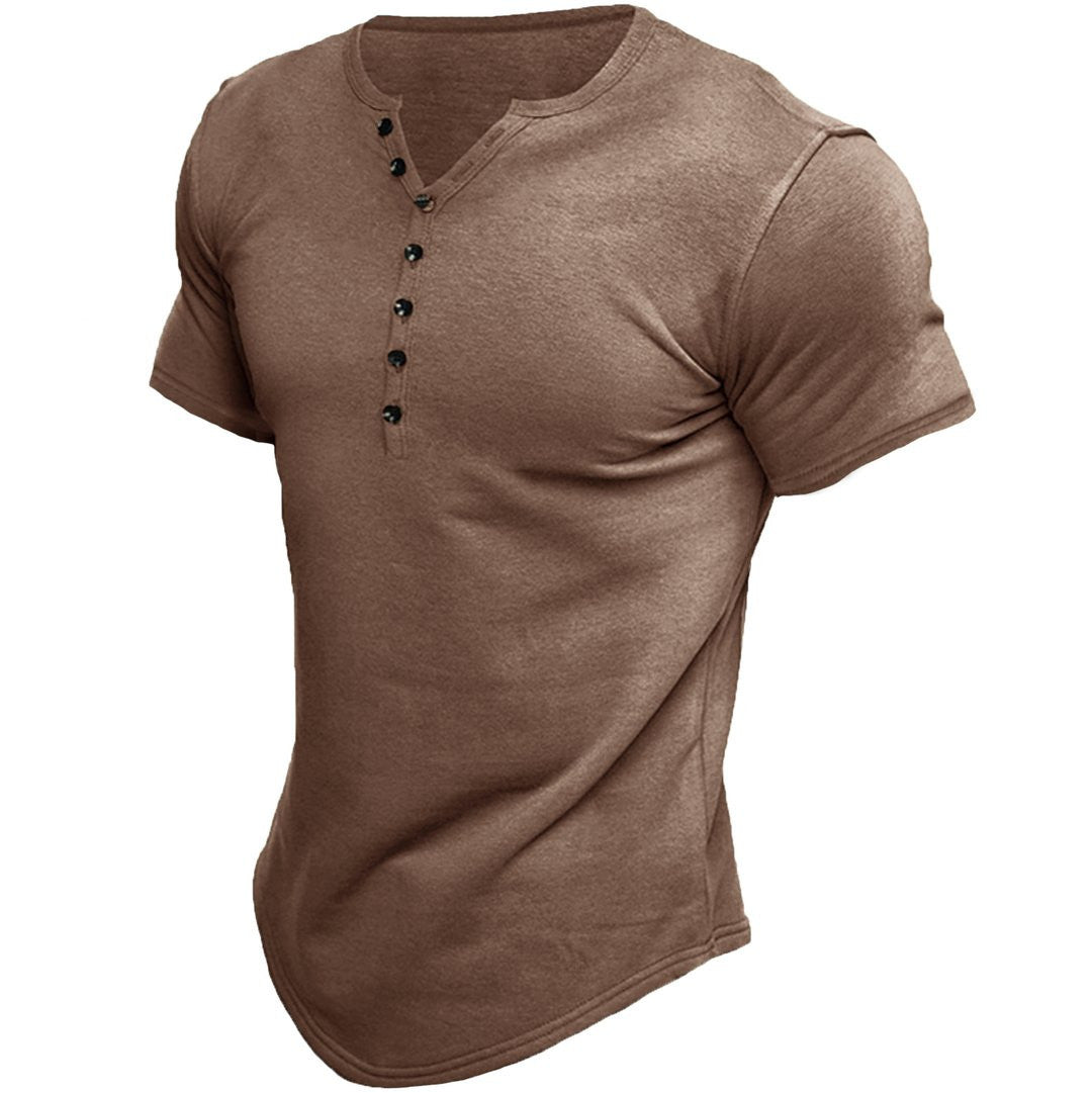 Henley Shirt Herren Kurzarm Bequem Freizeit – Marino