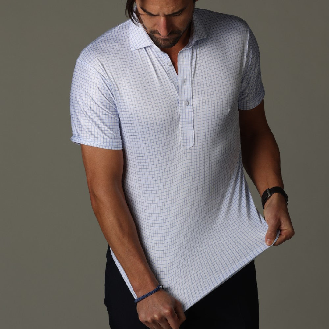 Slim Fit Hemd Weiß Muster Herren Business – Leon