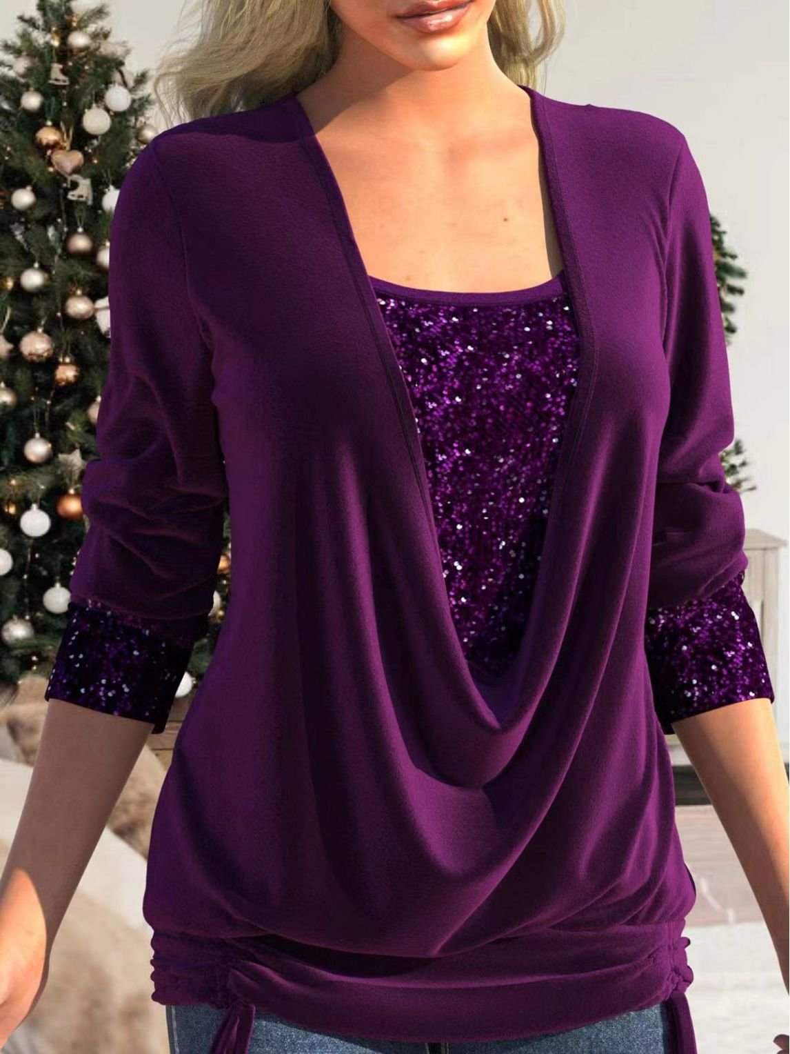 Damen-Glitzer-Top mit elegantem Design für Partys – Luna